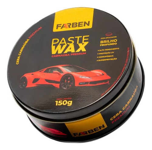 Farben Paste Wax Cera Carnauba Premium C/ Aplicador 150g