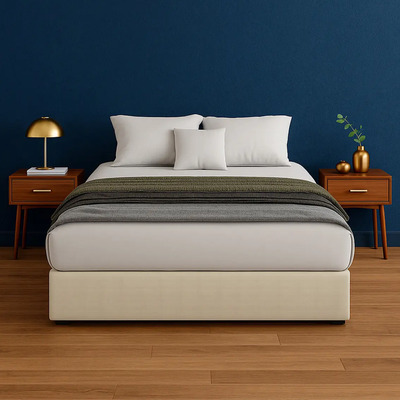 Base Cama Box Magna Para Colchon Matrimonial Color Lino Beige | Meses sin interés