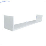 1 Prateleira Em U 90x15 Madeira Mdf Branco Tx C/suporte