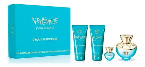 Set Versace Dylan Turquiose 4 Piezas Nuevo, Original !!!!!