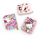 Cartera Corta De Dibujos Animados Con Cremallera Hellokitty