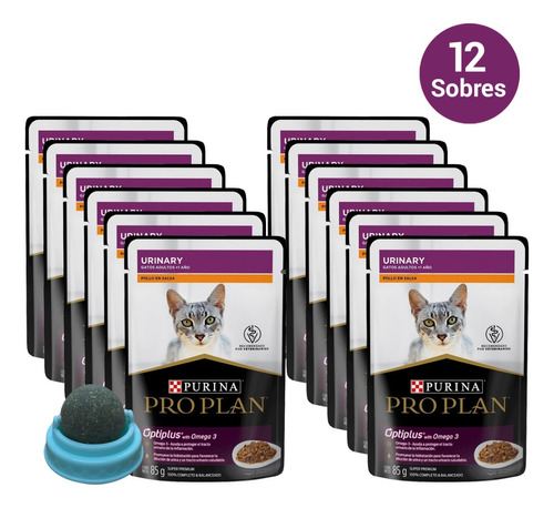 Pack Pro Plan 12 Pouches Gato Adulto Urinary 85gr + Regalo