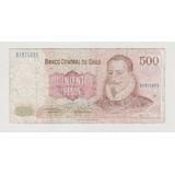 Billete Chile 500 Pesos 1985 Seguel Court Usado (c85)