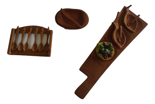 Set Tabla Para Picadas En Madera + Cuencos + Pinchos Oferta