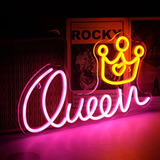 Anuncio Neon Queen De 45*25cm En Acrílico De 3 Mm 