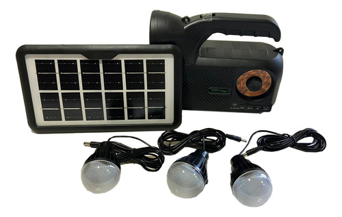Linterna Lampara Panel Solar Radio Am-fm Bluetooth Camping