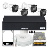 Kit Cftv 4 Cameras Segurança Intelbras Residencial Fonte 10a