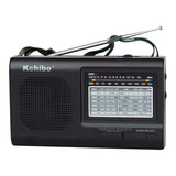 Radio Analógica Kchibo Dual 220v 9 Bandas Fm-tv/am-mw/sw1-7 Color Negro