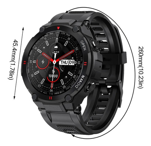 Smartwatch Lemfo K22 1.28  Caja  Negra, Malla  Negra De  Silicona