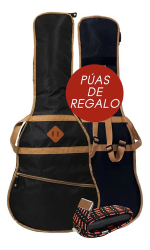 Funda Para Guitarra Criolla Acolchada Mochila + Capo + Puas