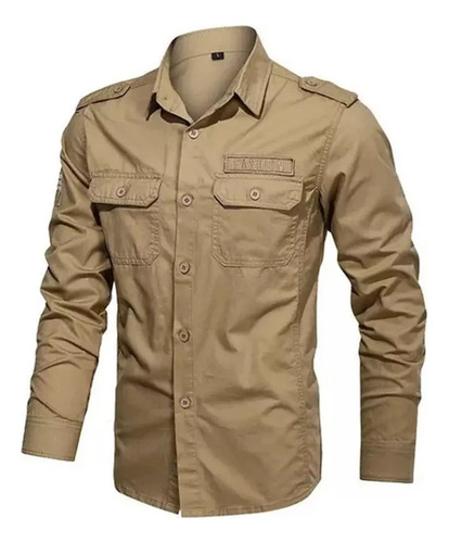 Camisa Casual Hombre Manga Larga Algodón