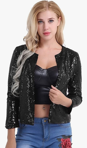 Blazer Saco Lentejuelas Paliet Brilloso Fiestas  Talles