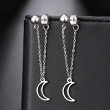 Aretes Pendientes Luna Acero Inoxidable