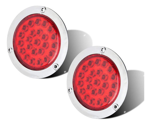 2pcs Plafon 24 Led Redondo Camion Cuarto Estrobo Stop 12-24v