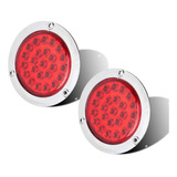 2pcs Plafon 24 Led Redondo Camion Cuarto Estrobo Stop 12-24v