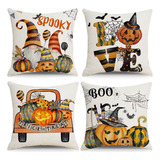 Juego De 4 Fundas De Almohada Halloween Y Navidad 45 X 45 Cm