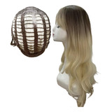 Pelucas Para Dama Rubia Ondulada Cabello Larga Fibra Natural