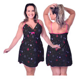 Kit 2 Camisola Plus Size Feminina Liganete Estampada