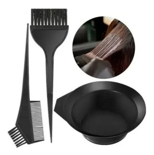 Set De Tintura Pocillo + Peinetas Brochas Para Cabello