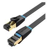 Cable De Red Vention Cat8 Certificado - 8 Metros - Plano Ultra Fino - Premium Patch Cord - Rj45 Ethernet 40gbps - 2000 Mhz - 100% Cobre - Ikcbk