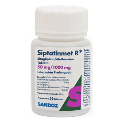 Siptatinmet R Tableta De Liberación Prolongada 50 Mg\u002F1000 Mg, 56 Tabletas | Meses sin interés