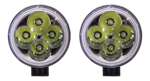 Par Faro Led Redondo 4 Led 3 Pulgadas Luz Blanco Anti Niebla Auxiliar Delantero Para Moto Chopper