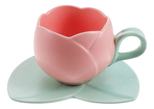 Juego De Tazas De Café De Cerámica Con Diseño De Tulipán