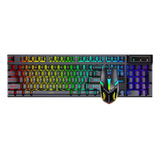 Kit Teclado Mouse Gamer Luz Rgb Iluminado Led Usb Alambrico