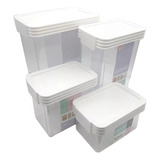 Contenedor Multiuso Plastico Hermético Gran Set De 4 Piezas!