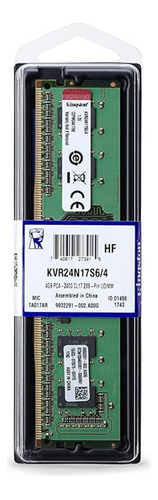 Memoria Ram Desktop 4gb Ddr4 2400mhz Kvr24n17s6/4 Kingston