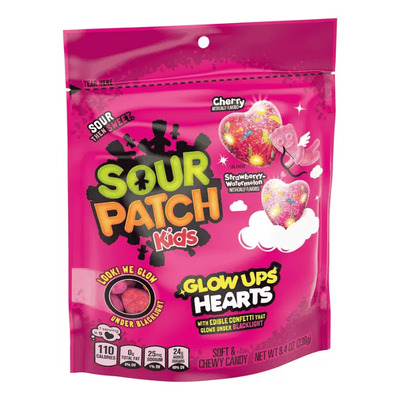Sour Patch Kids Glow Ups Gomitas Corazón Brillan Valent 238g | Meses sin interés