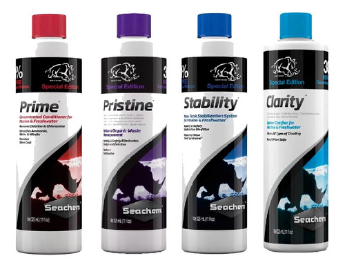 Kit Seachem Prime + Stability + Pristine + Clarity 325ml