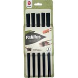 Palillos Chinos Plástico Color Negros (5 Palillo) Sushi