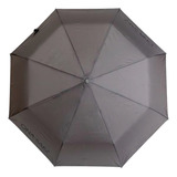 Paraguas Antivientos Botón Automático Impermeable Reforzado Color Gris 330001 Diseño De La Tela Liso