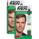 Pack 2 Tintura Shampoo Pelo Just For Men Castaño Formula H35