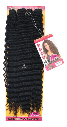 Combo 5 Cabelos Cacheado Organico Premium Para Crochet Braid Cor Preto Cor 1b