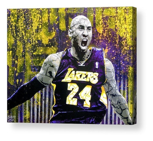 Lindo Quadro Em Tecido Canvas Kobe Bryant Lakers Decoração 