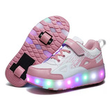 Patines Led Para Niños Y Adolescentes/2 Ruedas Extraíbles