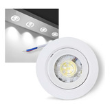 5 Spot Led Embutir 7w Redondo Direcionavel Bivolt 6500k Ctb