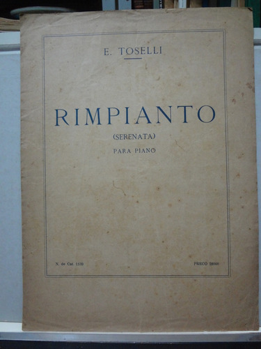 Partitura Piano  Rimpianto Serenata   Enrico Toselli