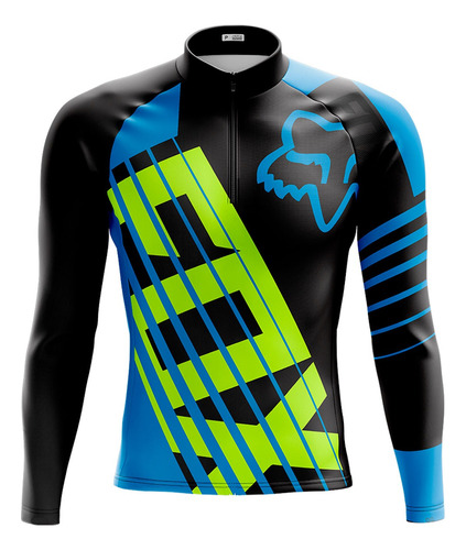 Camisa Ciclismo Masculina Manga Longa Energy Com Bolsos Uv50