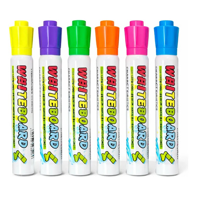 Plumones Fluorescentes Para Pizarrón 6 Colores Borrado Fácil Colores Neon | MercadoLibre