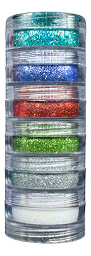 Kit 6 Cores Cor02 Glitter Em Pó Biodegradável 2972 Colormake