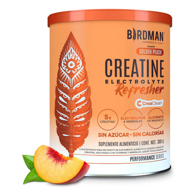 Birdman Creatine Refresher | Creatina Monohidratada con Electrolitos, Magnesio y Vitaminas | Golden Peach | 30 Porciones | MercadoLibre
