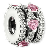 Charm Pandora Original Plata S925 Corazones Con Halo Relucie