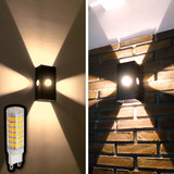 Aplique Pared Superbrillante Rayos C/ Lampara Led 6w Pack X3 Decoracion Iluminacion Efecto 4 Rayos Hierro Moderno Living