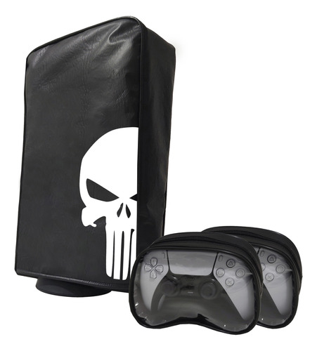 Funda Cubre Consola Ps5 + 2 Fundas Para Joystick - Punisher