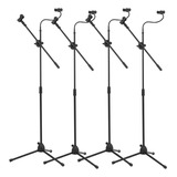 Pedestal Para Micrófono Soporte Celular Boom Tripie Set 4 Pz