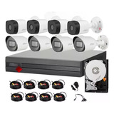 Kit 8 Camaras Bullet 2mp Metalica 4 Audio Dvr 1080p Lite 3tb