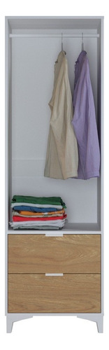 Closet Mood 2p2c Hyggesign 57x178x47cm. Blanco / Madera Color Blanco/madera